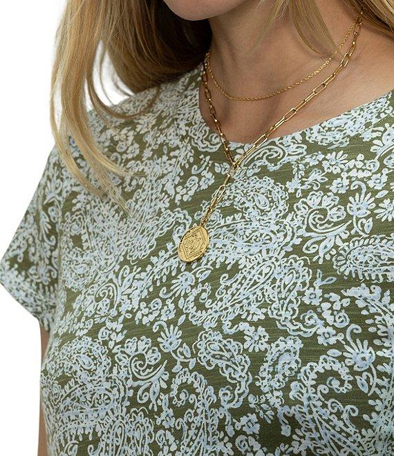 Sanctuary The Perfect Tee Crew Neck Paisley Print Short Sleeve Top Product Image