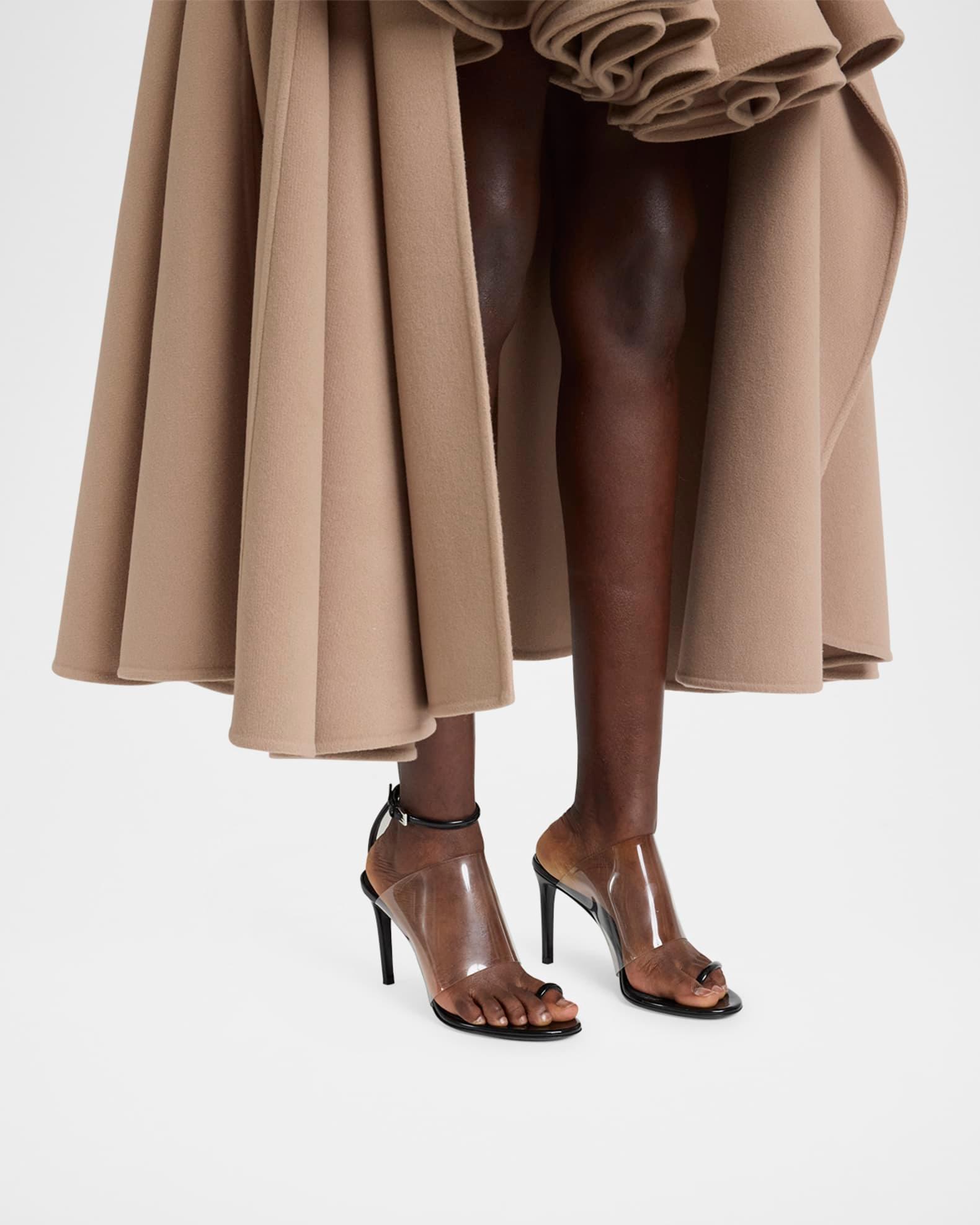 Asymmetric Clear Patent Leather Sandals  Product Image