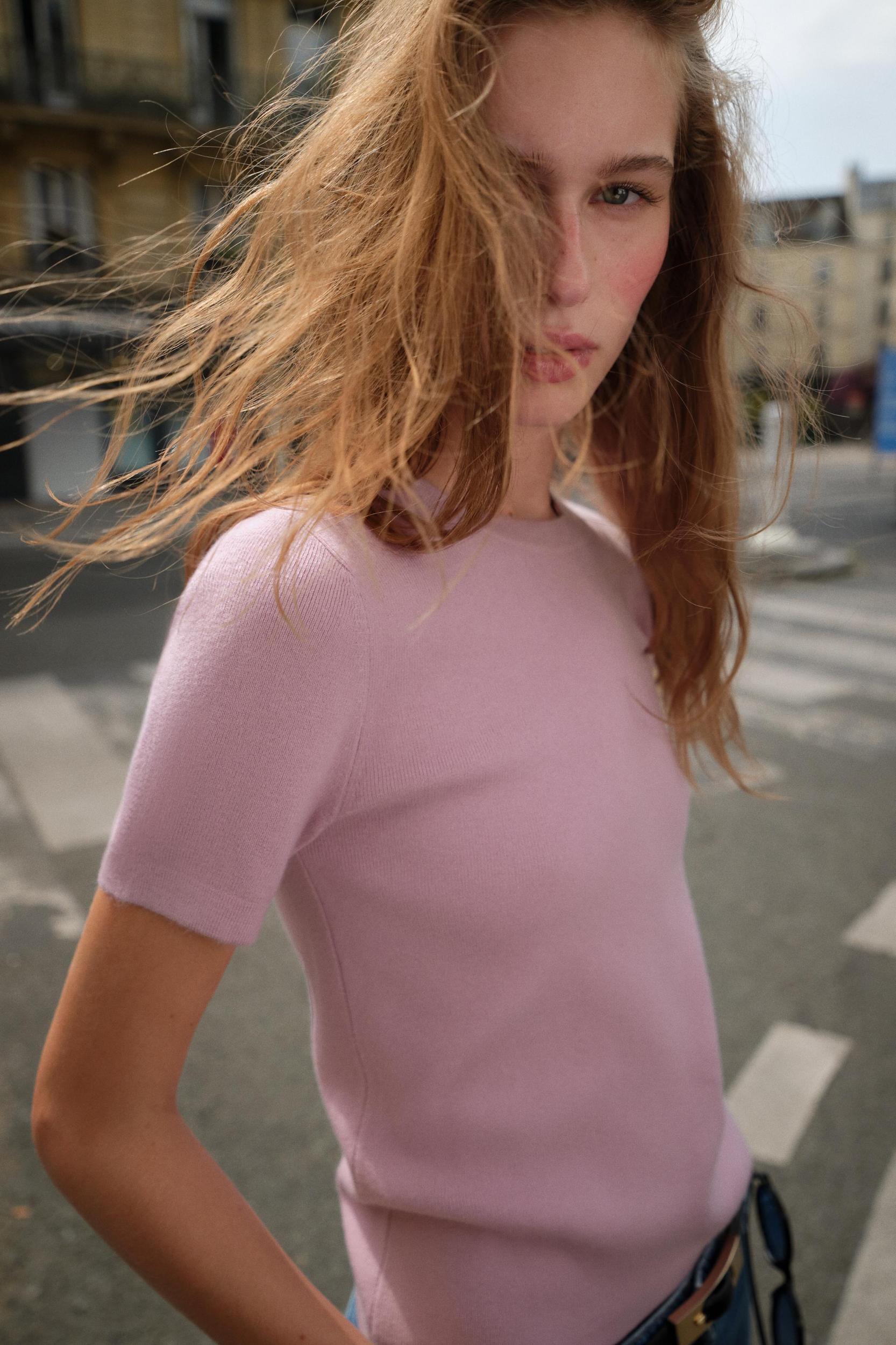 SHORT SLEEVE SOFT-TOUCH KNIT JUMPER Product Image