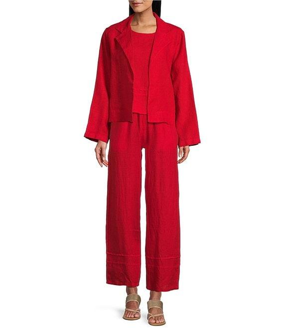 Bryn Walker Light Linen Pocketed Trouser Leg Pull-On Pants Product Image