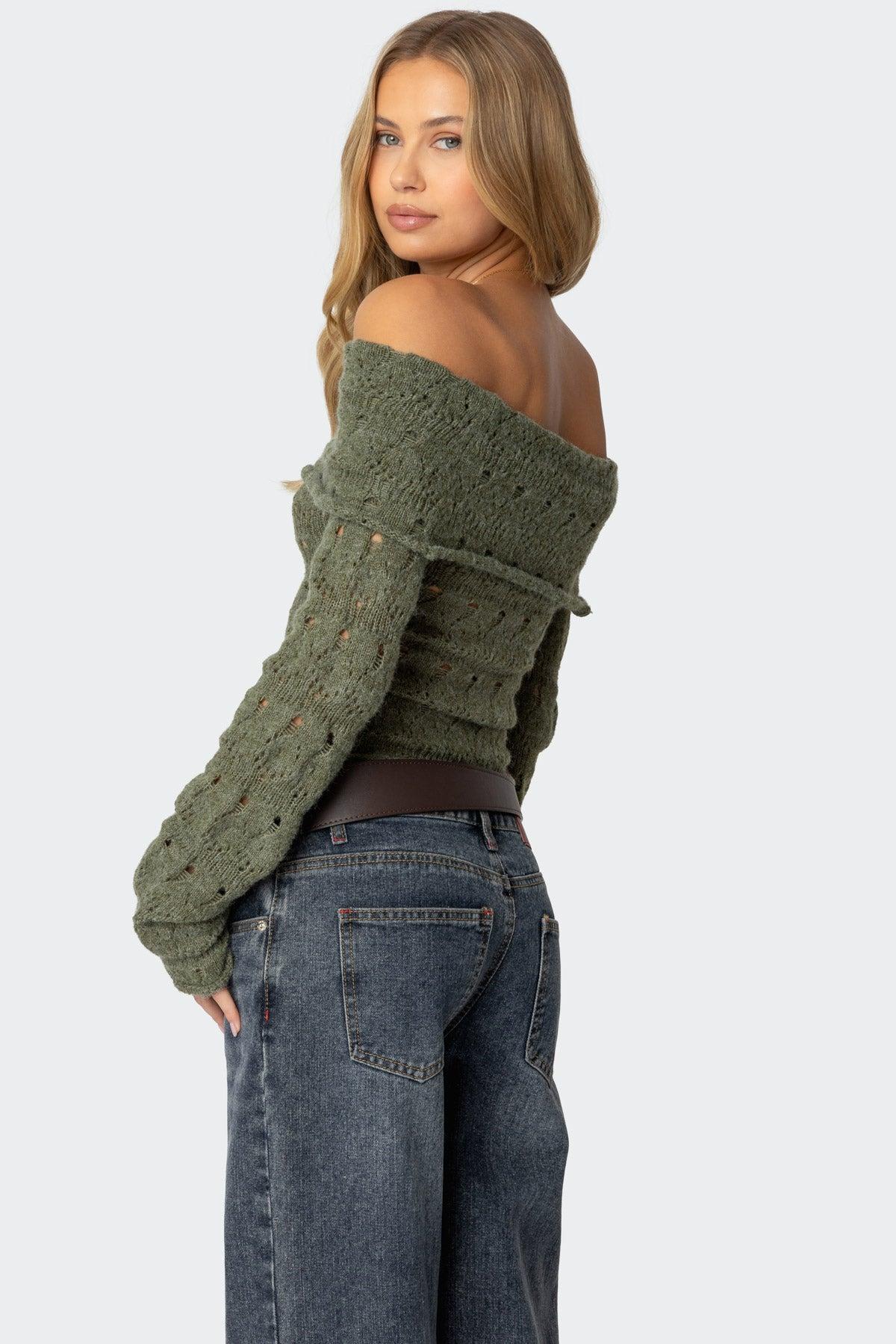 Kenna Fold Over Knit Top Product Image