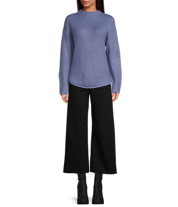 Every Patch Pocket High Rise Frayed Hem Wide Leg Jeans Product Image