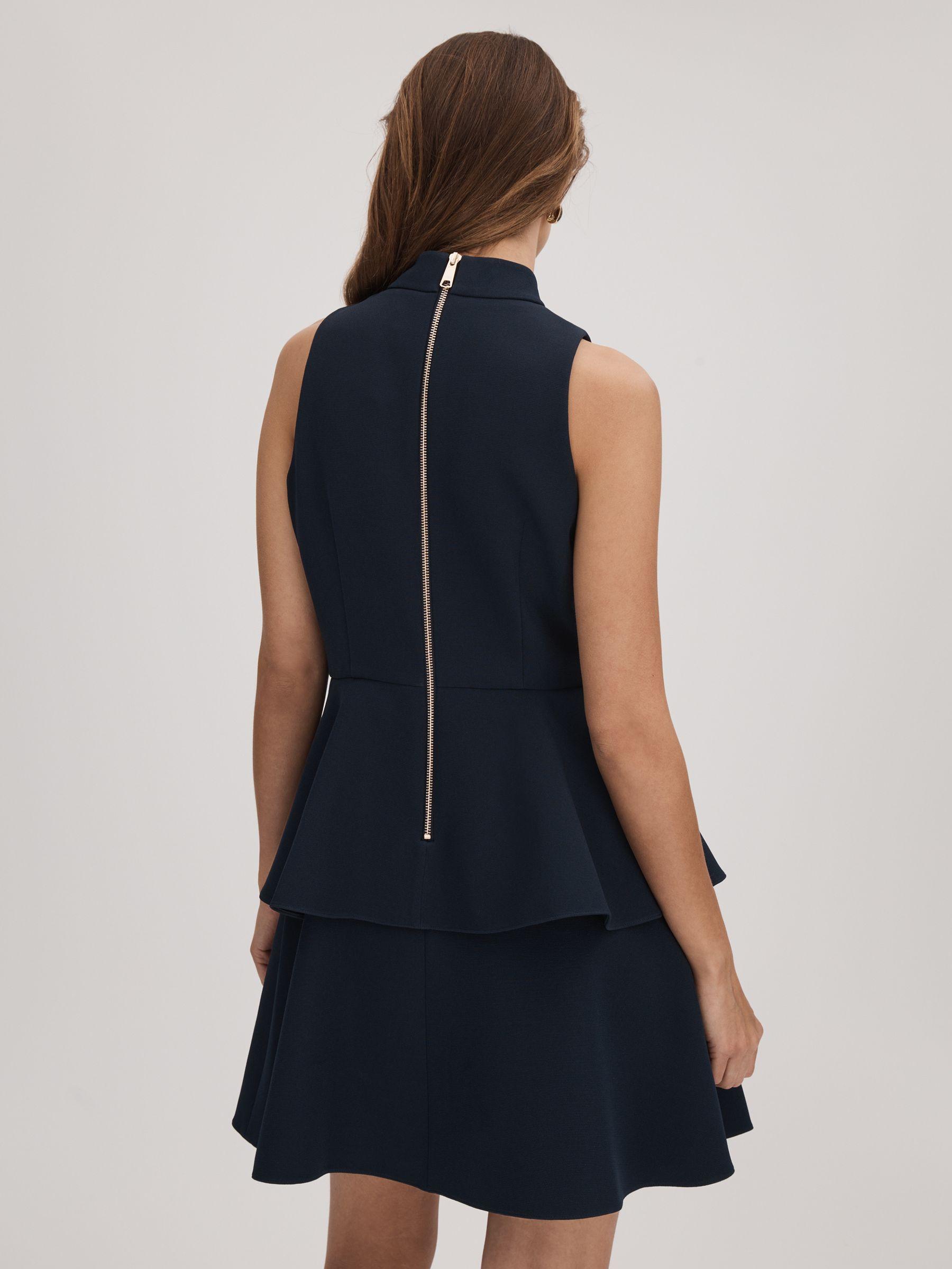 Florere Tiered Mini Dress in Navy Product Image