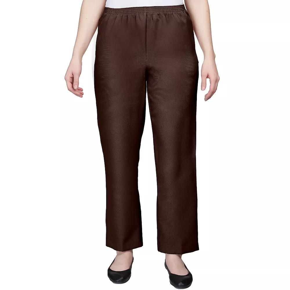 Petite Alfred Dunner Classic Pull-On Straight-Leg Pants, Women's,  Product Image