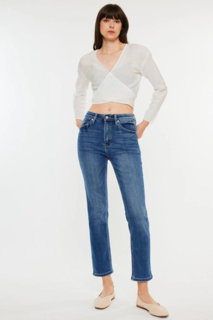 High Rise Slim Straight Jeans Product Image