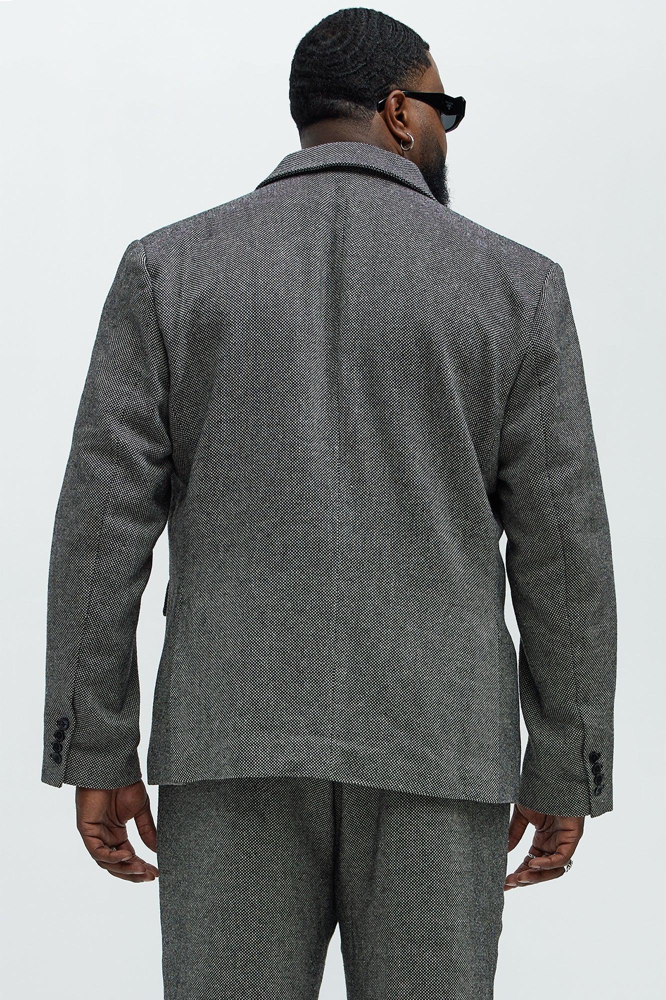 Hancock Tweed Textured Blazer - Charcoal Product Image