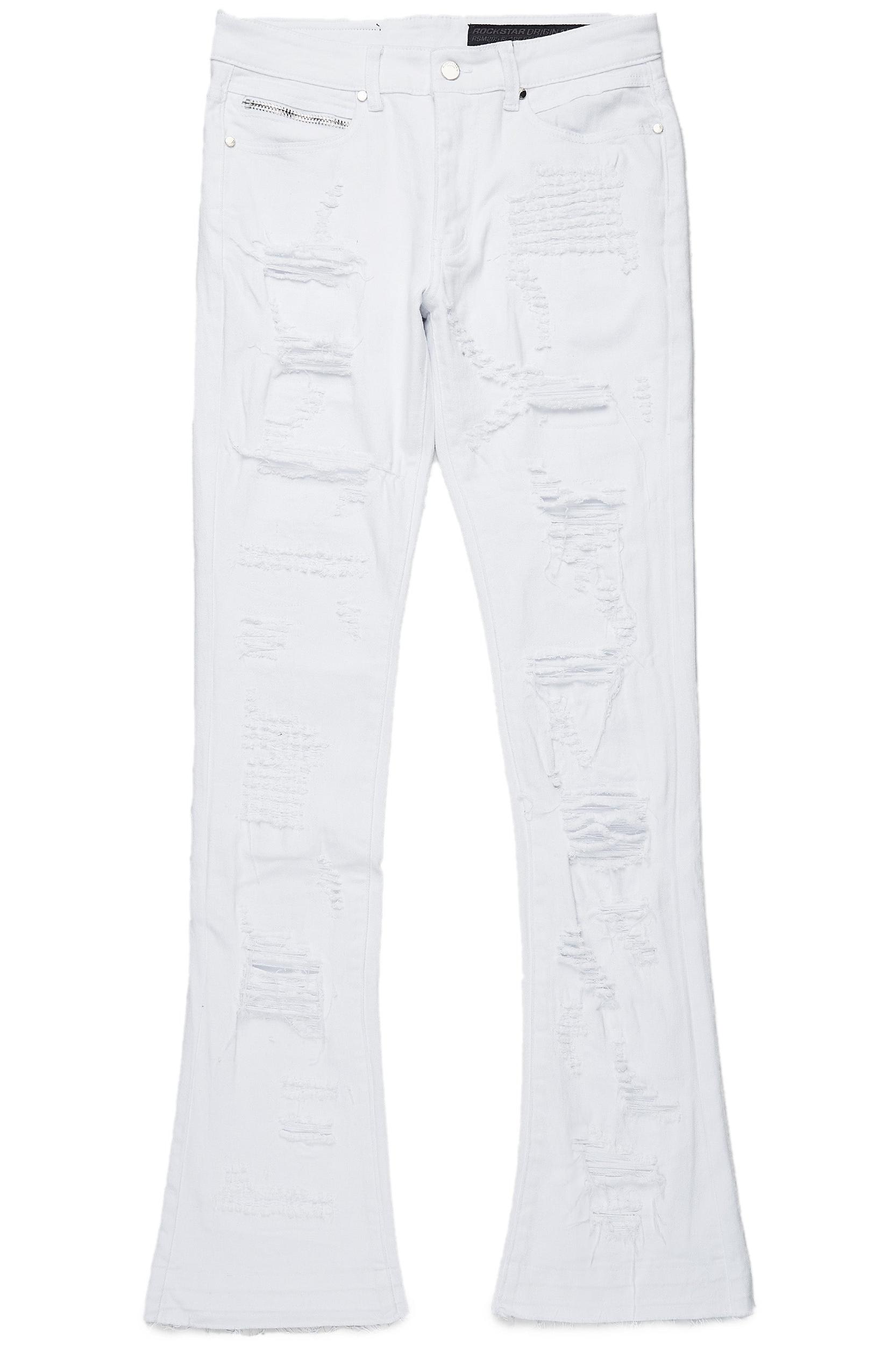 Holibert White Stacked Flare Jean Male Product Image