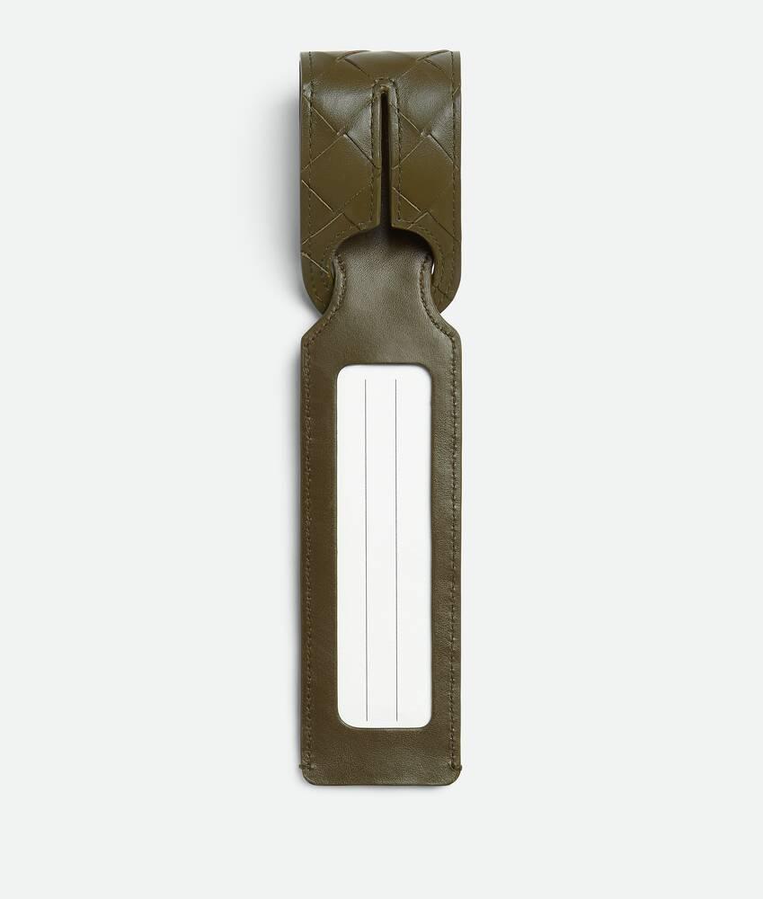 Men's Intrecciato Long Tag Holder in Mustard Product Image