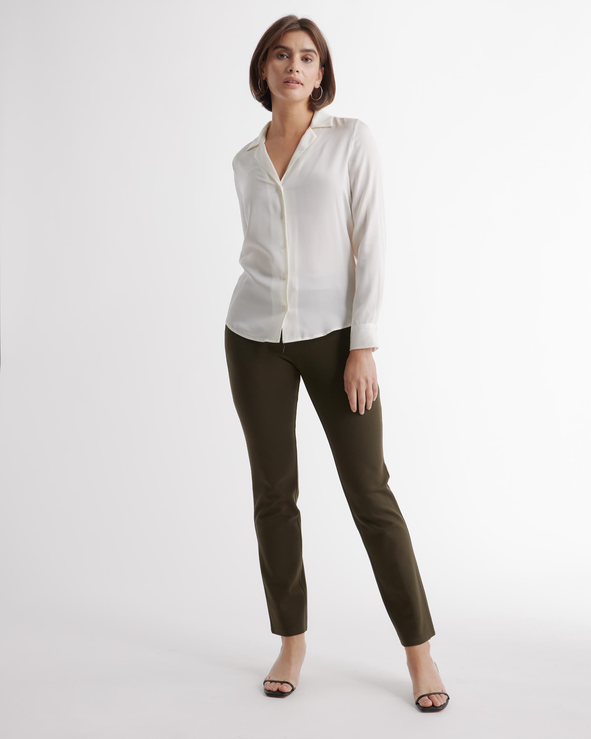 Quince | Women's Ultra-Stretch Ponte Straight Leg Pants Rayon Product Image