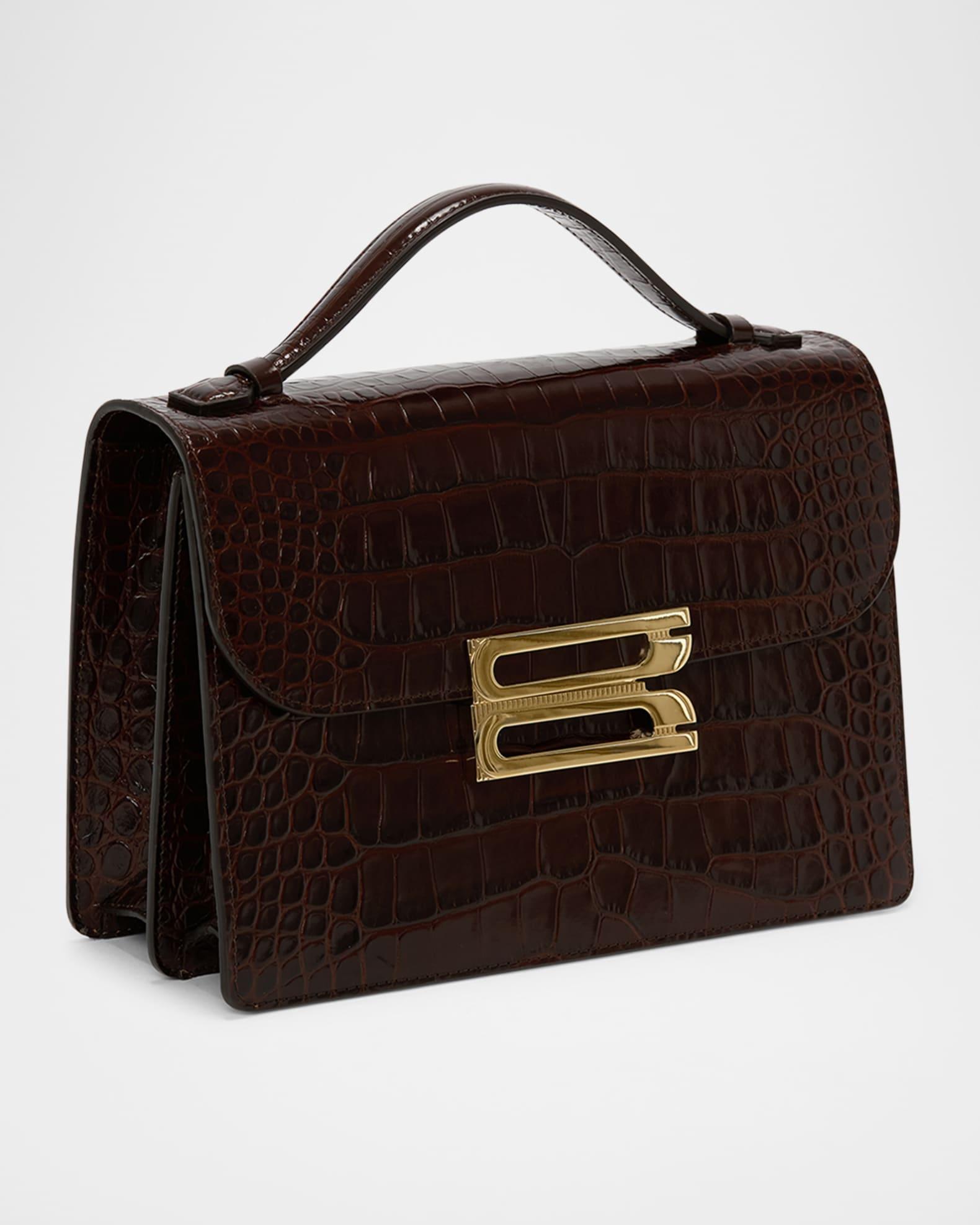 The Dorian Croc-Embossed Leather Crossbody Bag Product Image