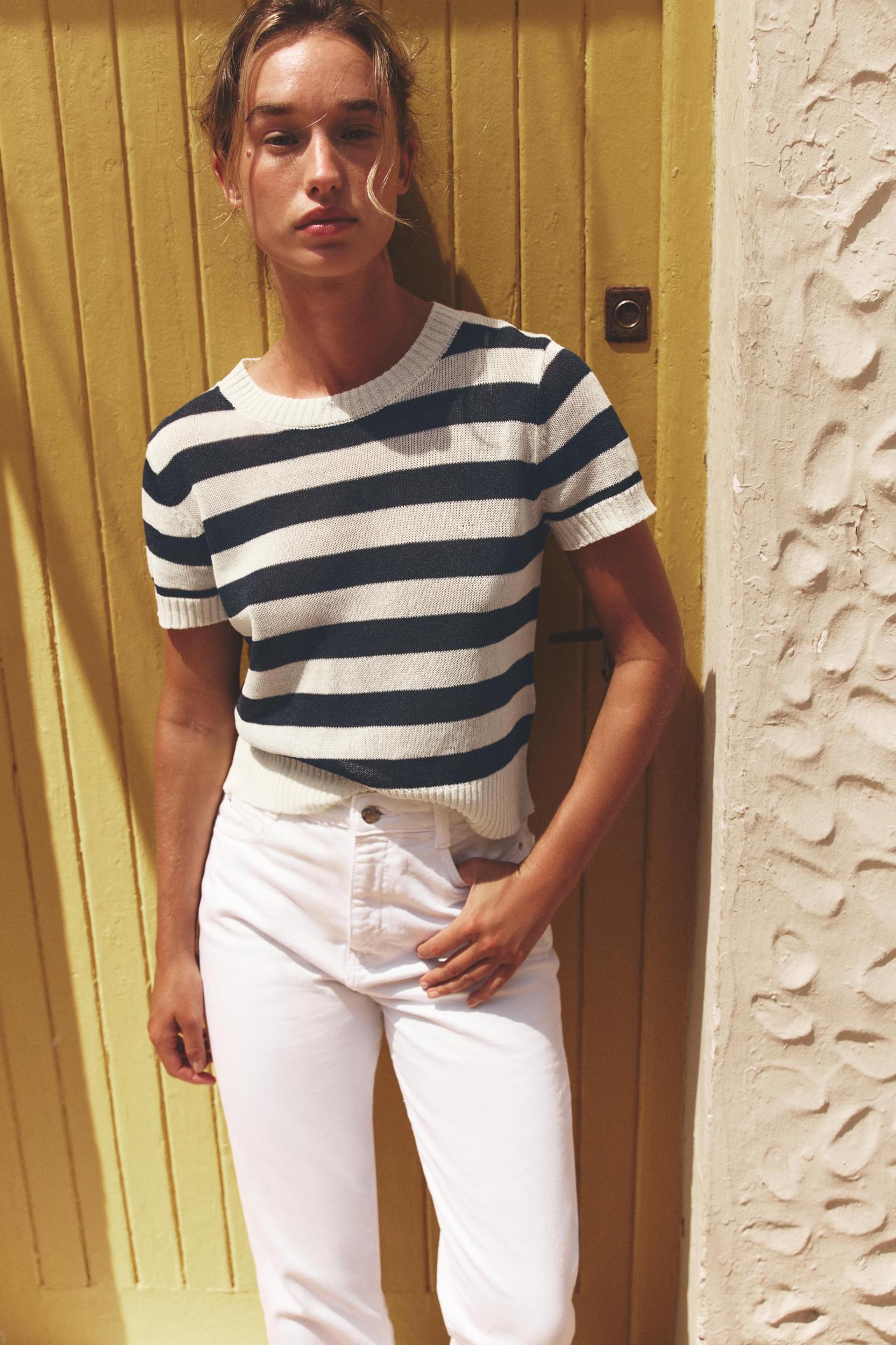 STRIPED KNIT TOP Product Image