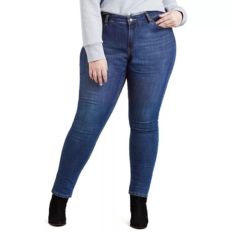 Plus Size Levis 711 Skinny Jeans, Womens Blackened Grey Product Image