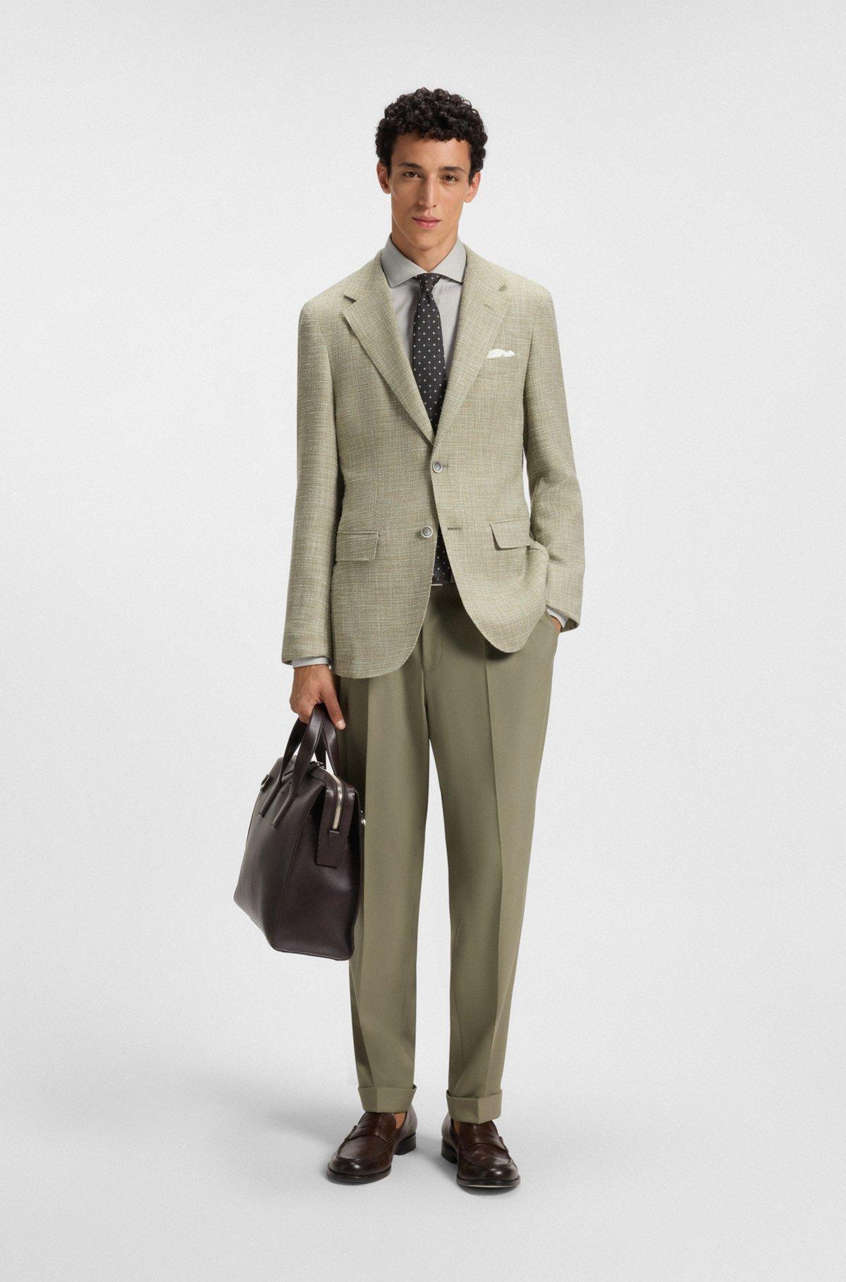 Slim-fit shirt in a structured cotton blend Product Image