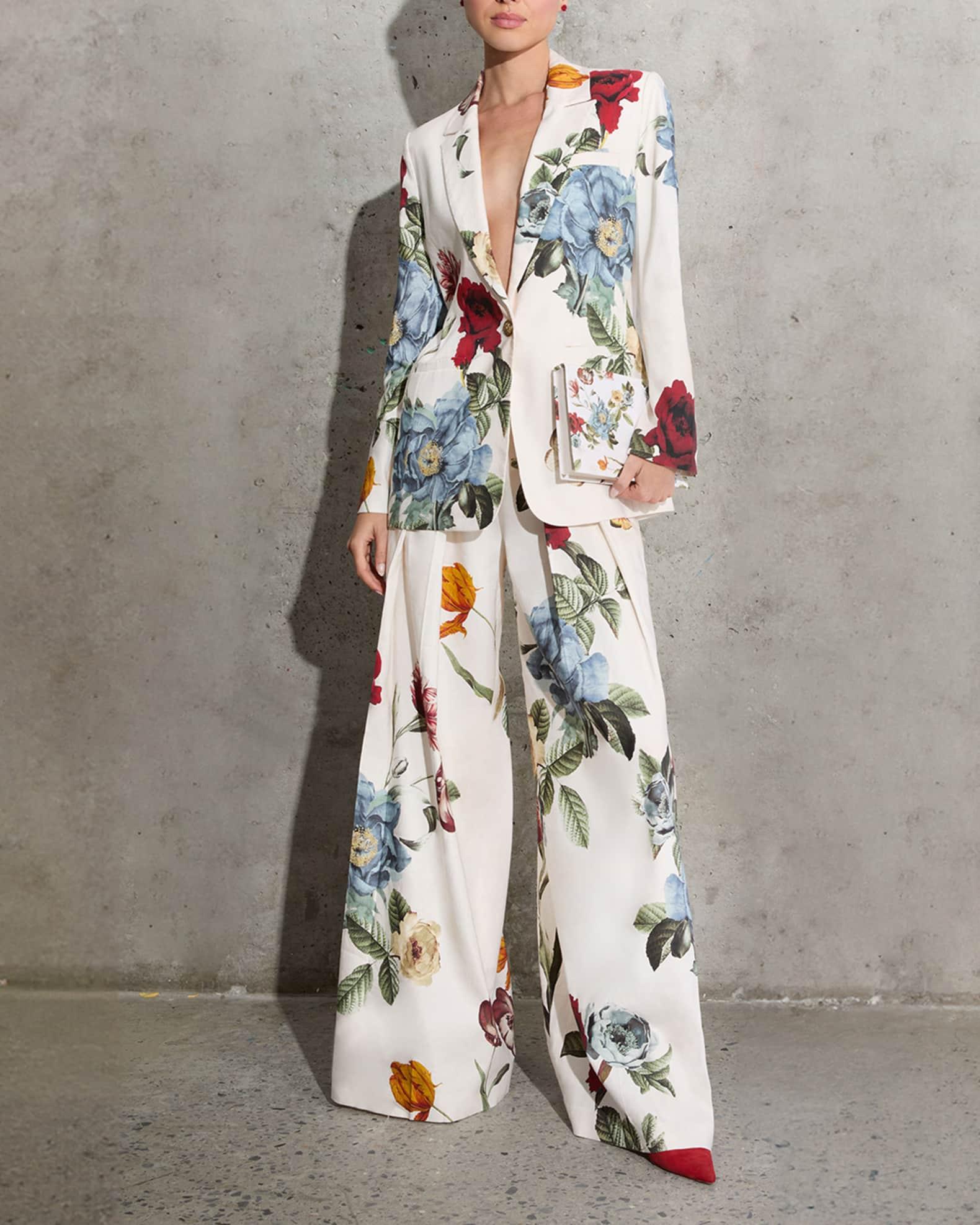 Breann Printed Linen-Blend Blazer Product Image