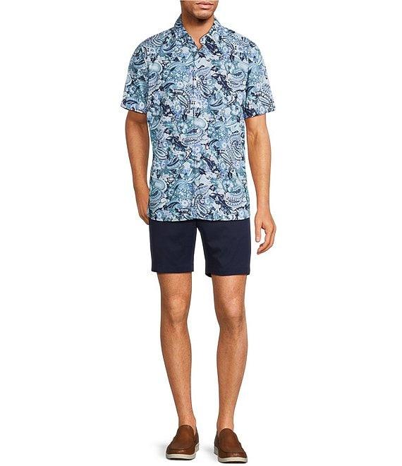 Hart Schaffner Marx The Blueprint Collection Short Sleeve Abstract Floral Button Front Shirt Product Image