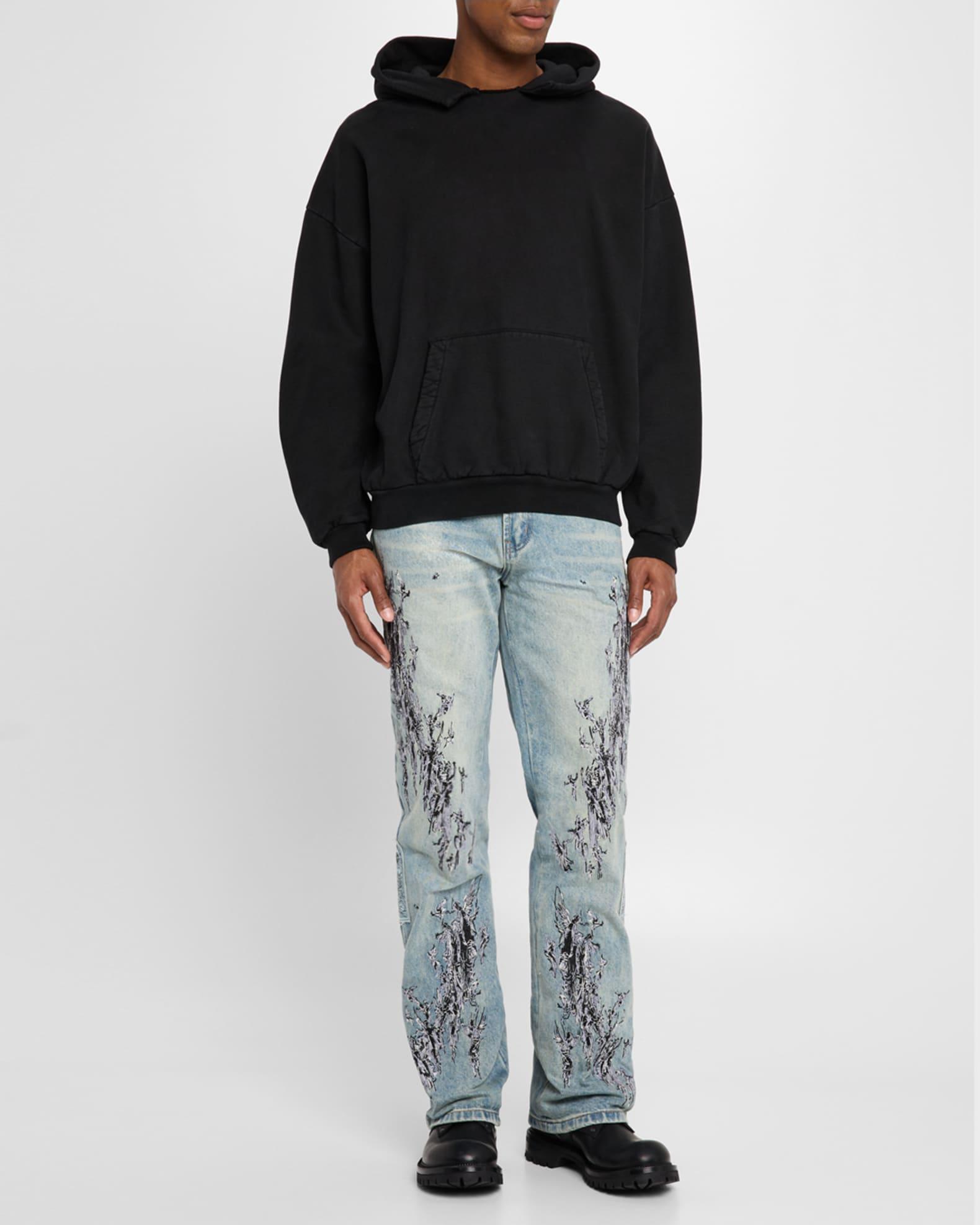 Men's Scratched Denim Jeans Product Image