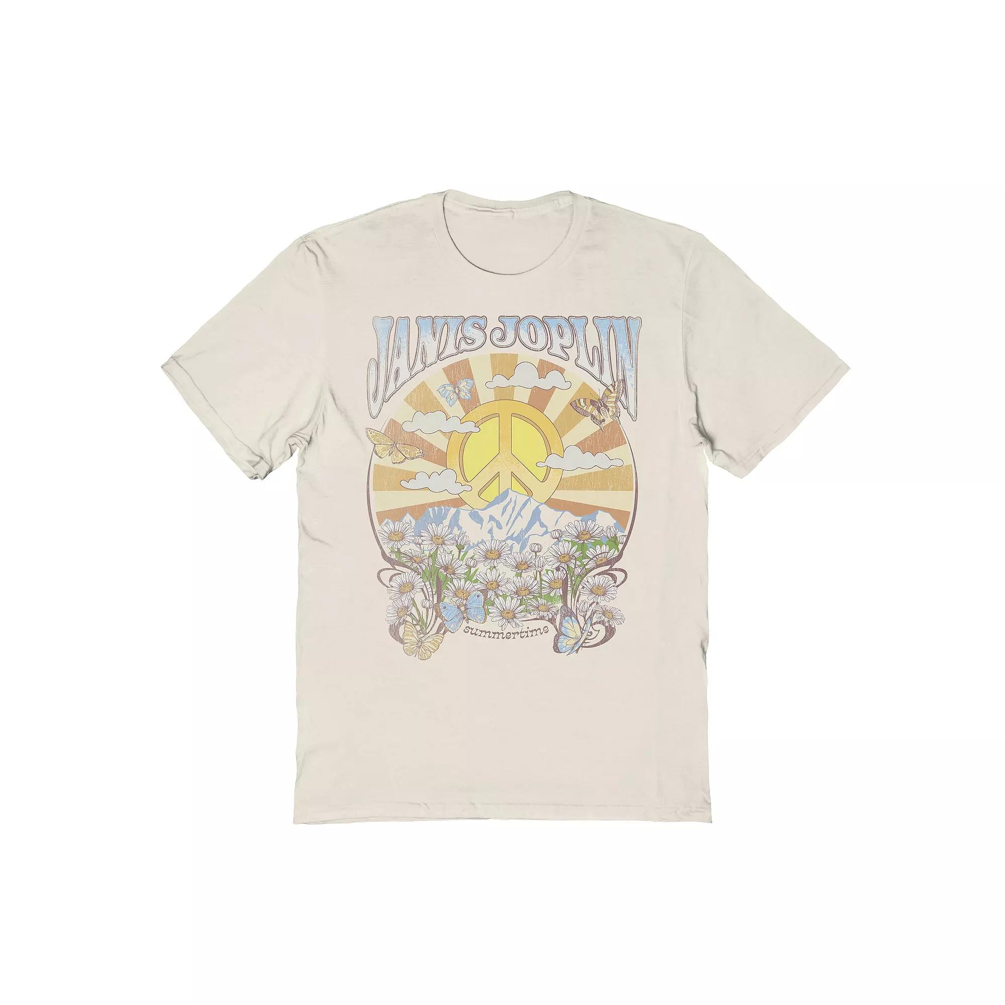 Men's Janis Joplin Sunbeams Graphic Tee, Size: Small, Natural Product Image
