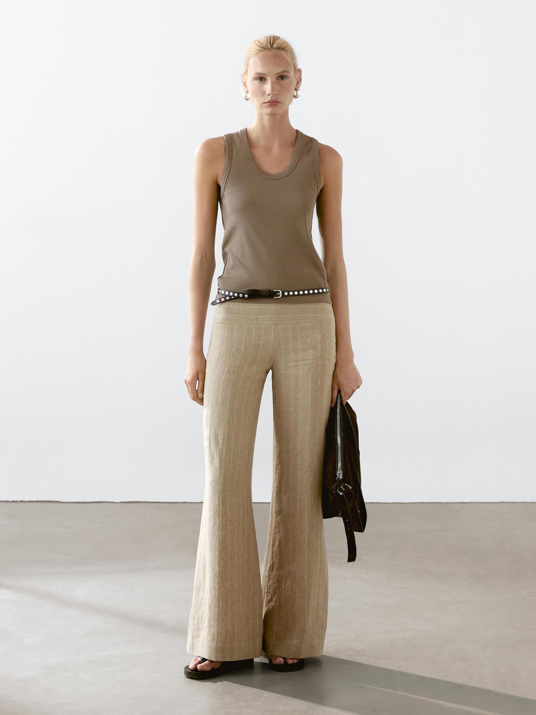 Cotton blend round neck T-shirt Product Image