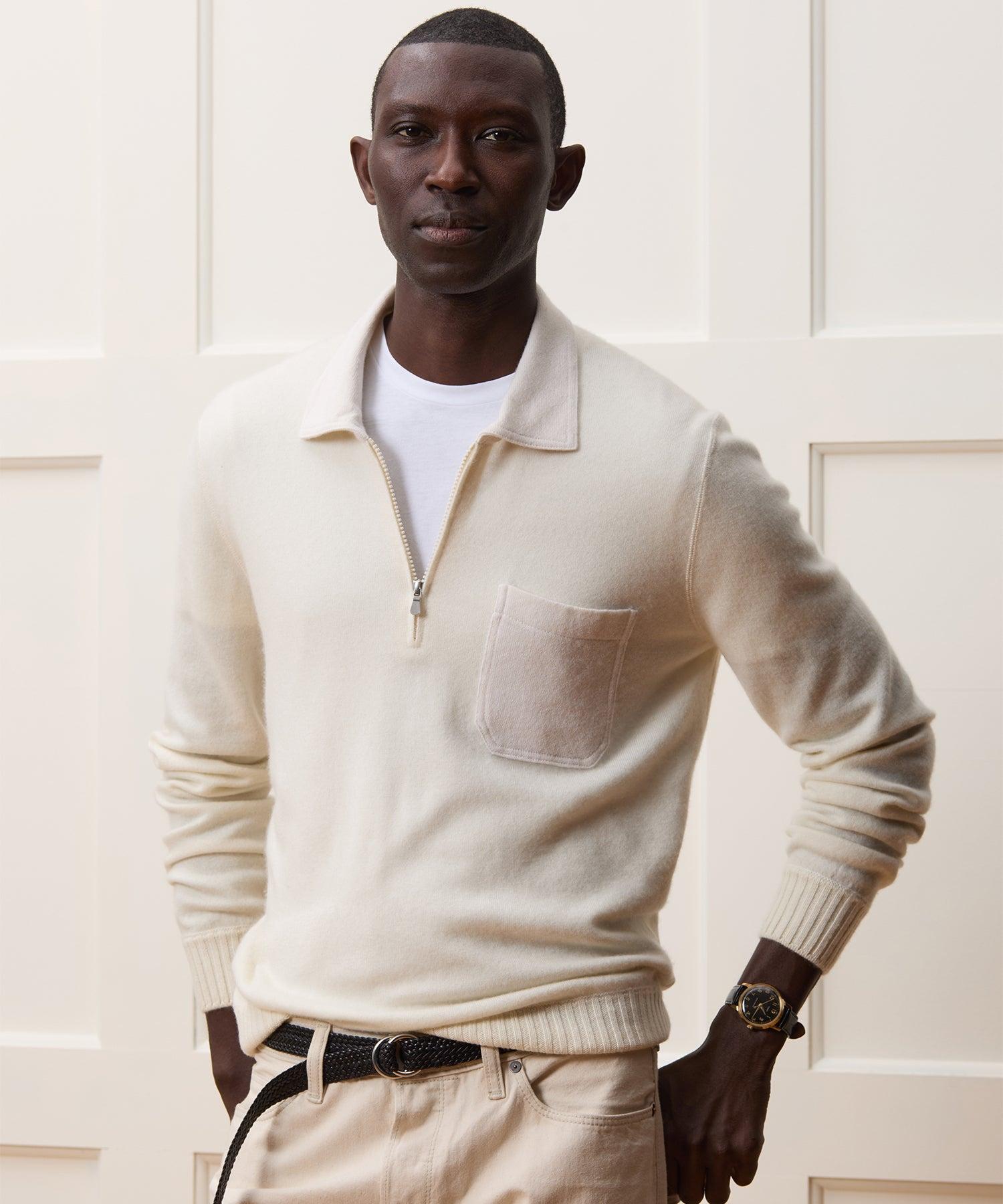 Italian Cashmere Half-Zip Sweater Polo Product Image