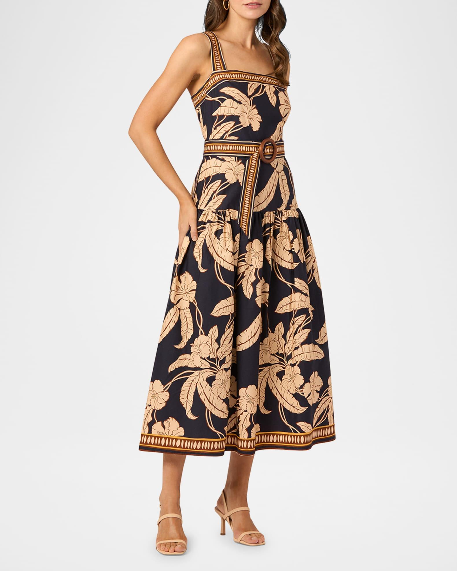 Kora Sleeveless Floral-Print Midi Dress Product Image