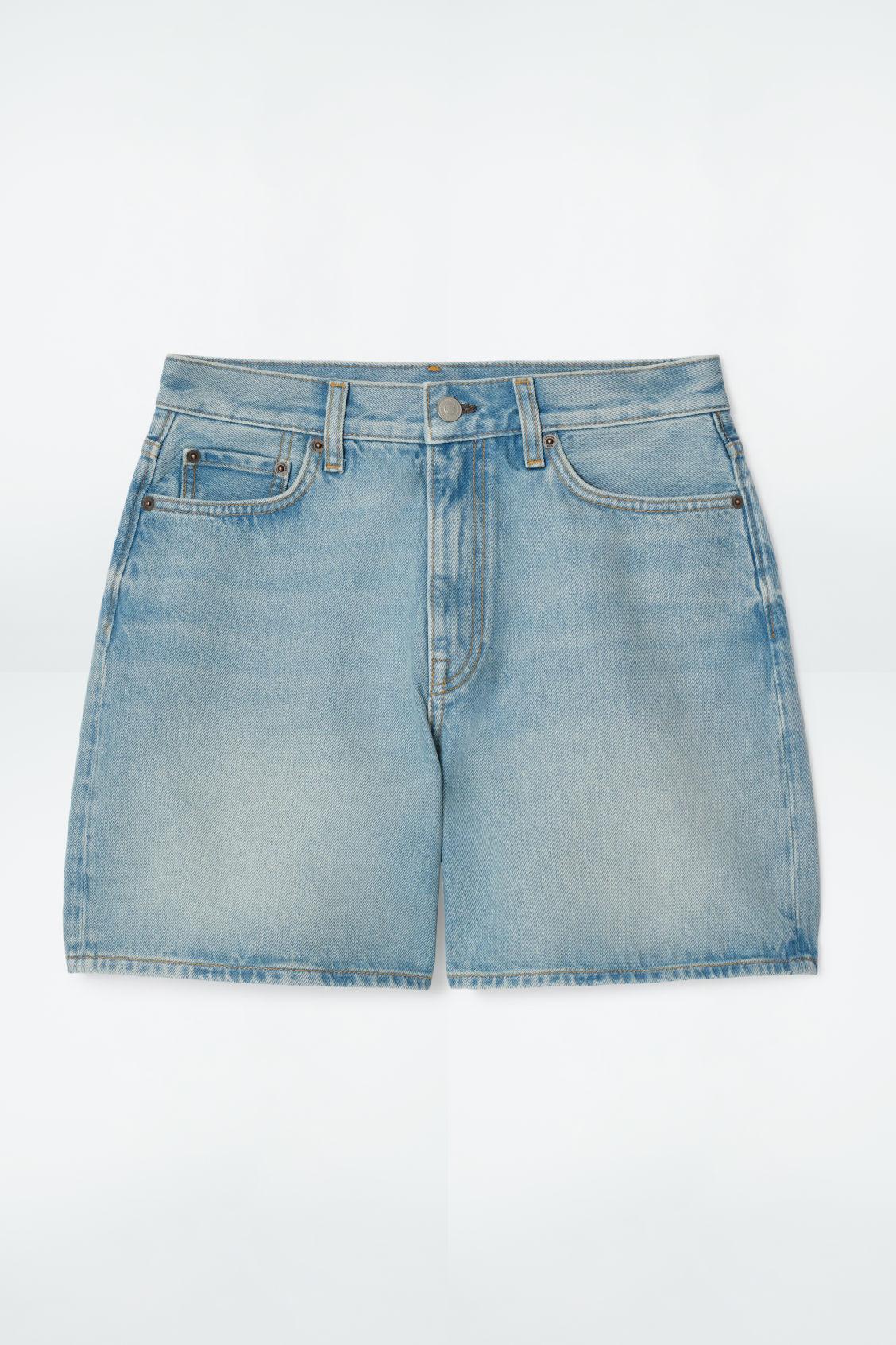 HIGH-RISE DENIM SHORTS Product Image