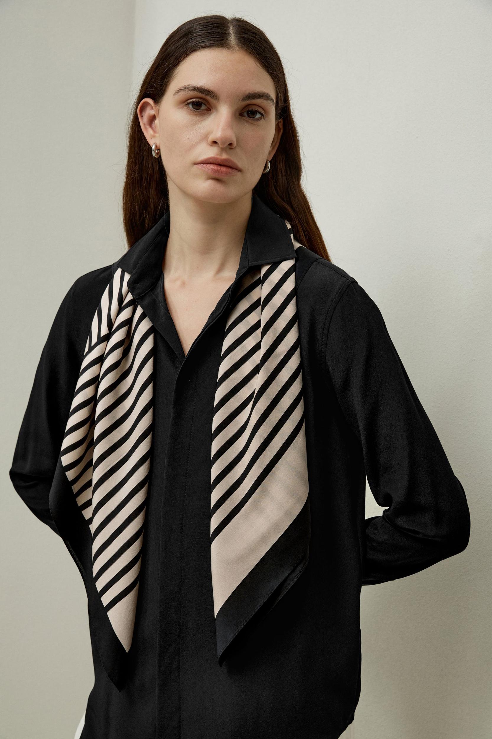 Mid-Century Pattern Silk Scarf Product Image