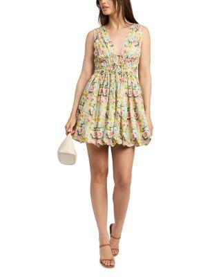 Cairo Floral Poplin Bubble Hem Mini Dress Product Image