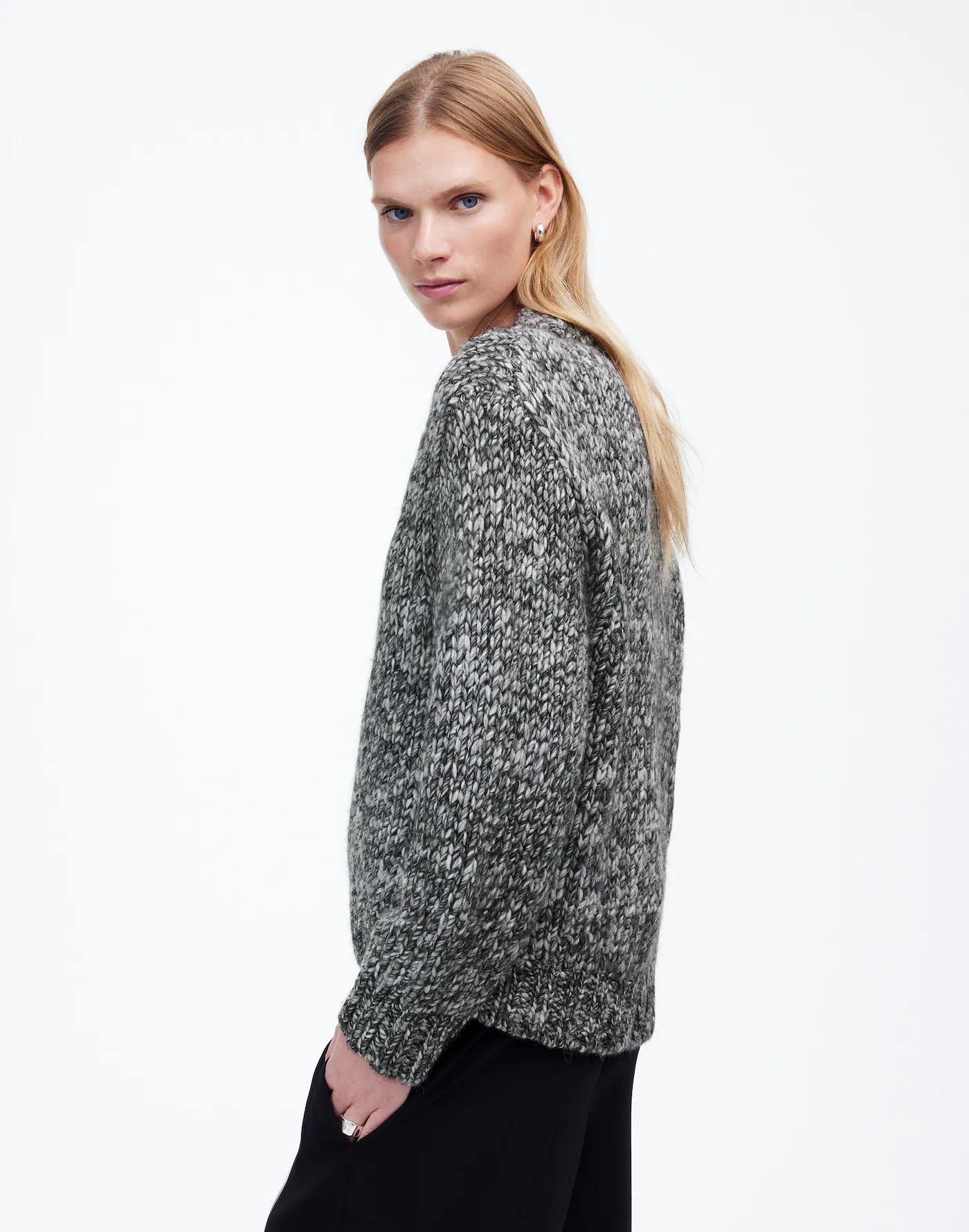 Marled Chunky V-Neck Sweater Product Image