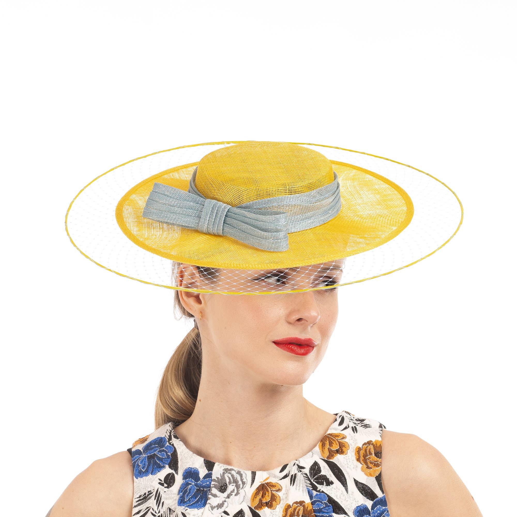 Dual Tone Sinamay Hat and Bow Product Image