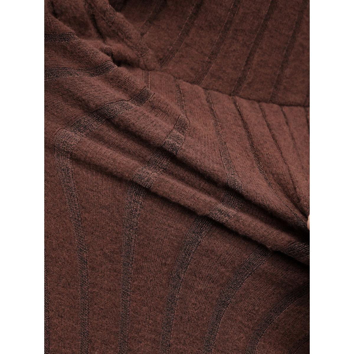 Plus Size Ribbed Stretchy Cinched-Waist Knit Midi Dress Browncoffeecolor Women Leisure Knit Dresses Bloomchic 18-20/2X Product Image