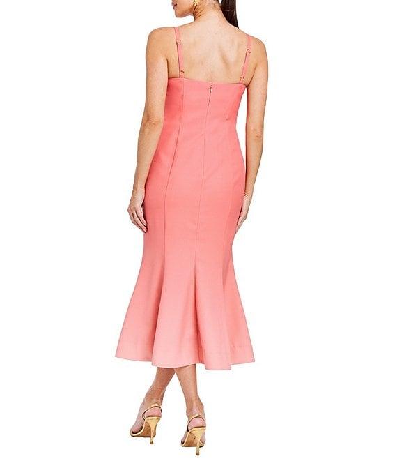 Mestiza New York Calista Ombre Square Neck Sleeveless Bow Midi Dress Product Image