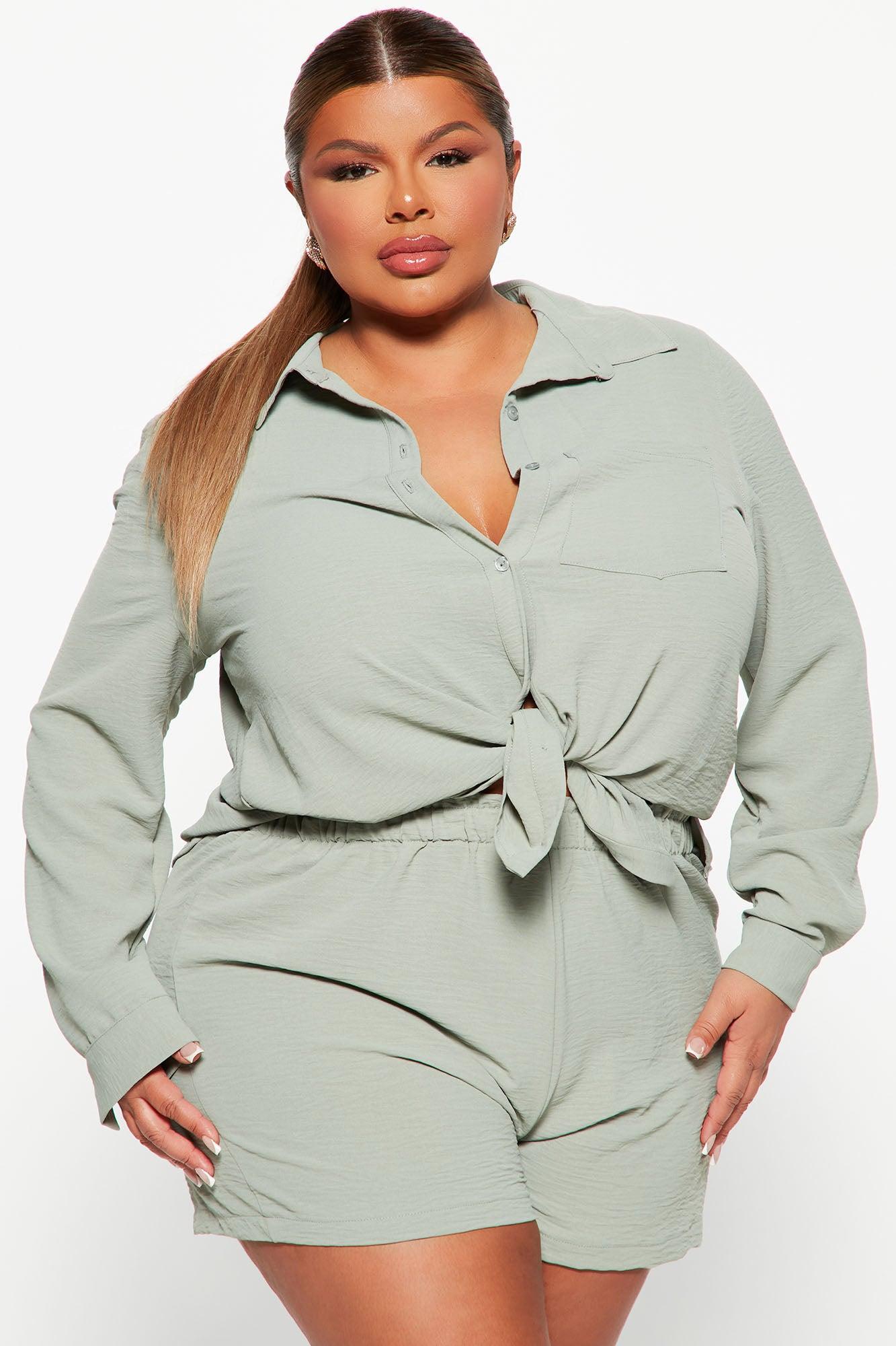 Casual Brunch Short Set - Sage Product Image