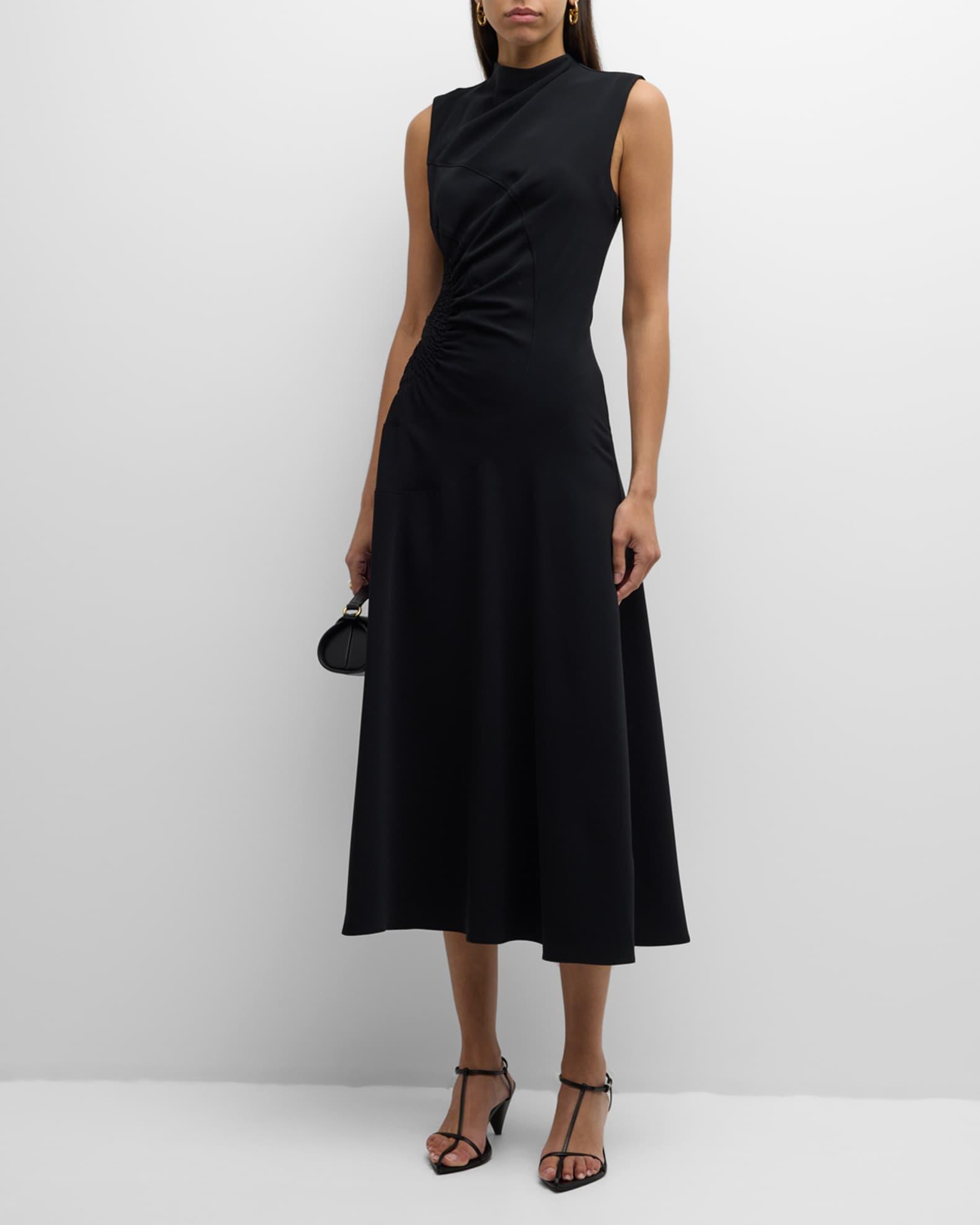 Kaia Gathered Sleeveless Midi Dress Product Image