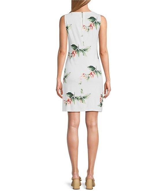 Tommy Bahama Darcy Florentina Drapey Ponte Jersey Round Neck Sleeveless Sheath Dress Product Image