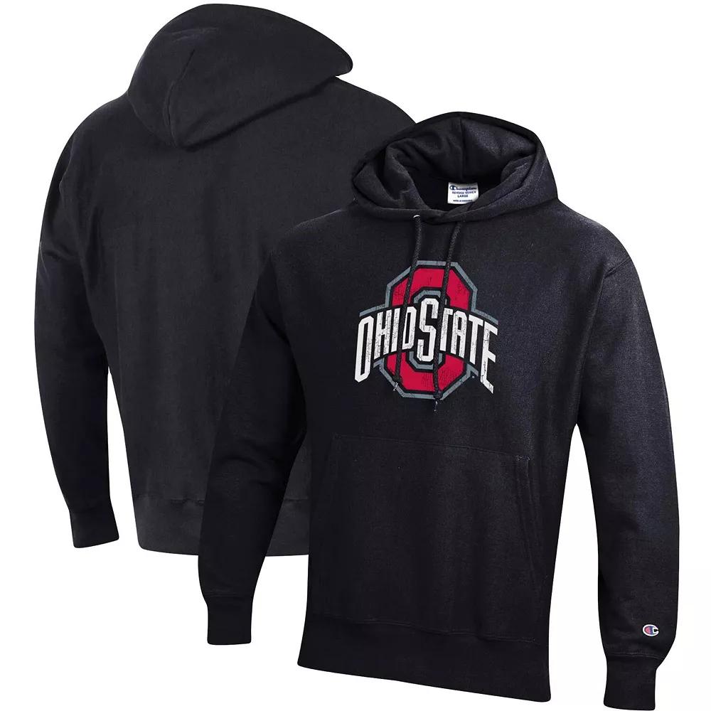 Men's Champion Black Ohio State Buckeyes Vault Logo Reverse Weave Pullover Hoodie,  Product Image