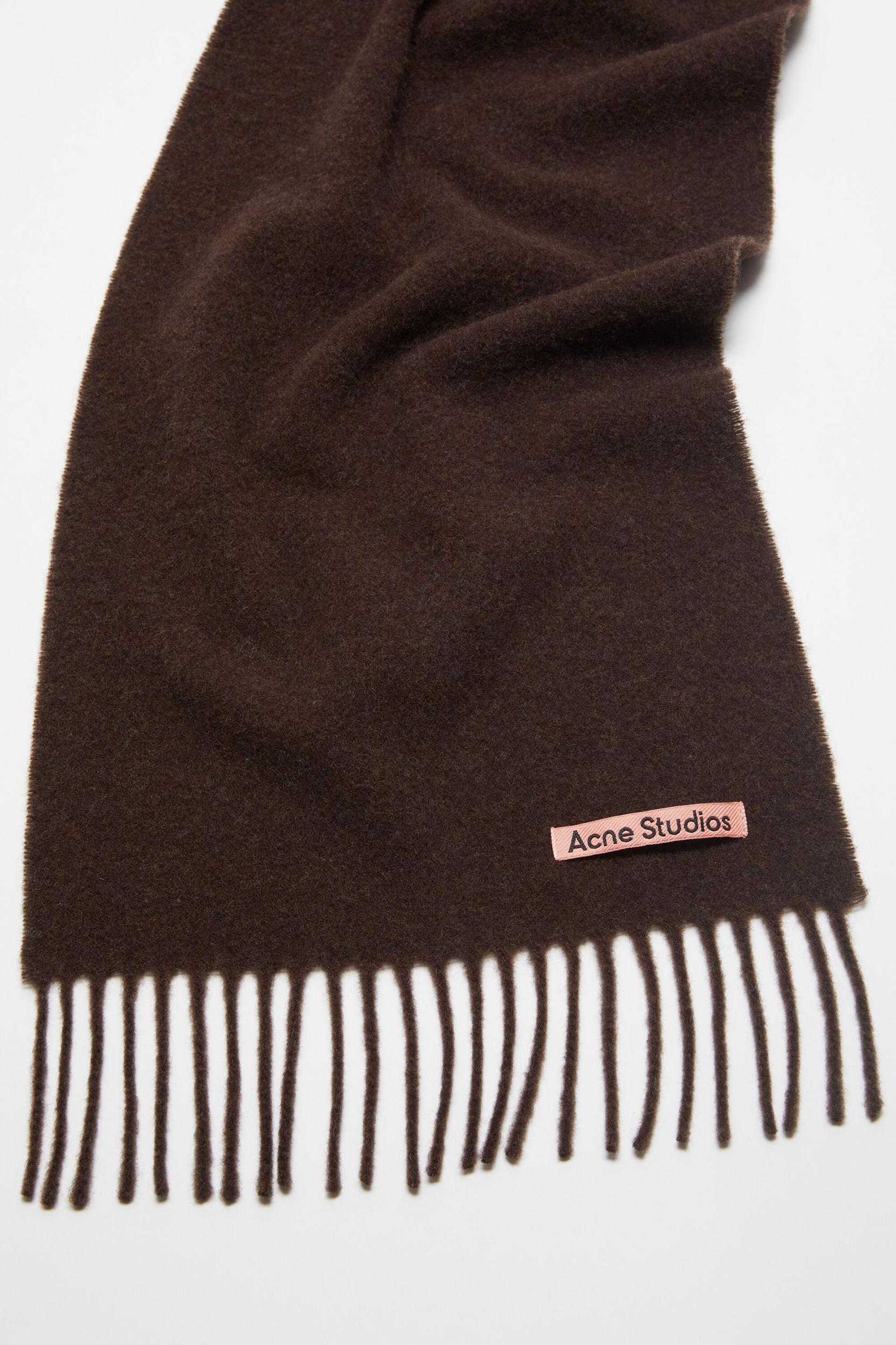 Fringe wool scarf - skinny Product Image