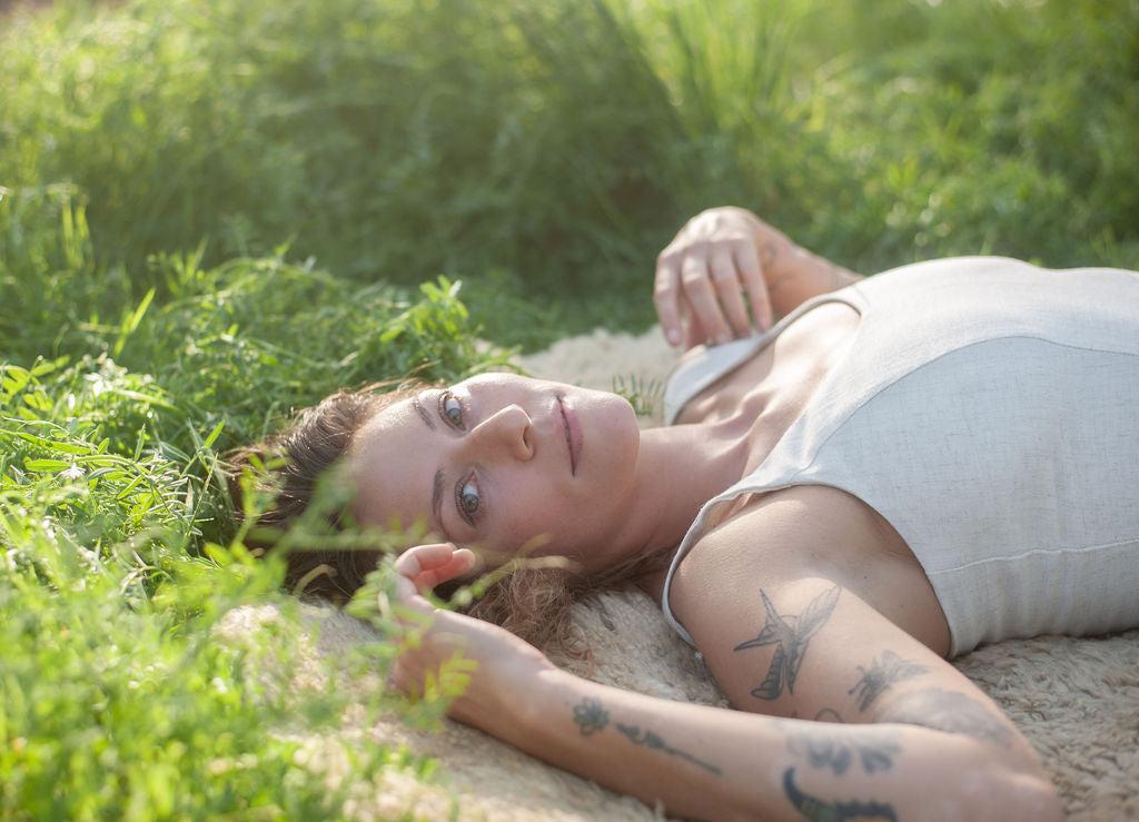 Agnes dress in Oat Linen Product Image