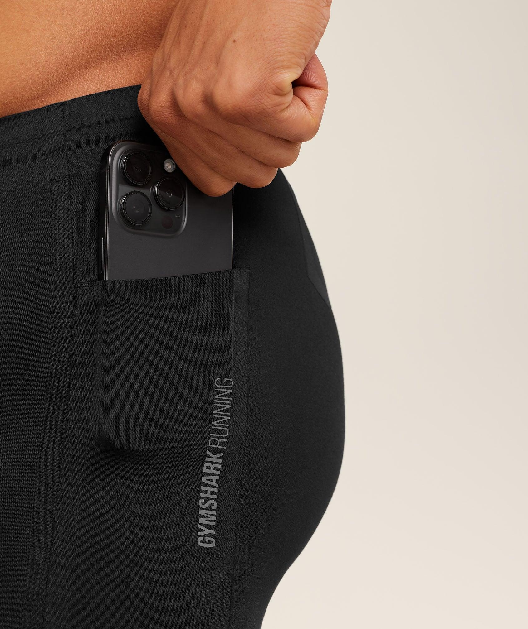 Gymshark Running Elite Race Half Tight - Black Male Product Image