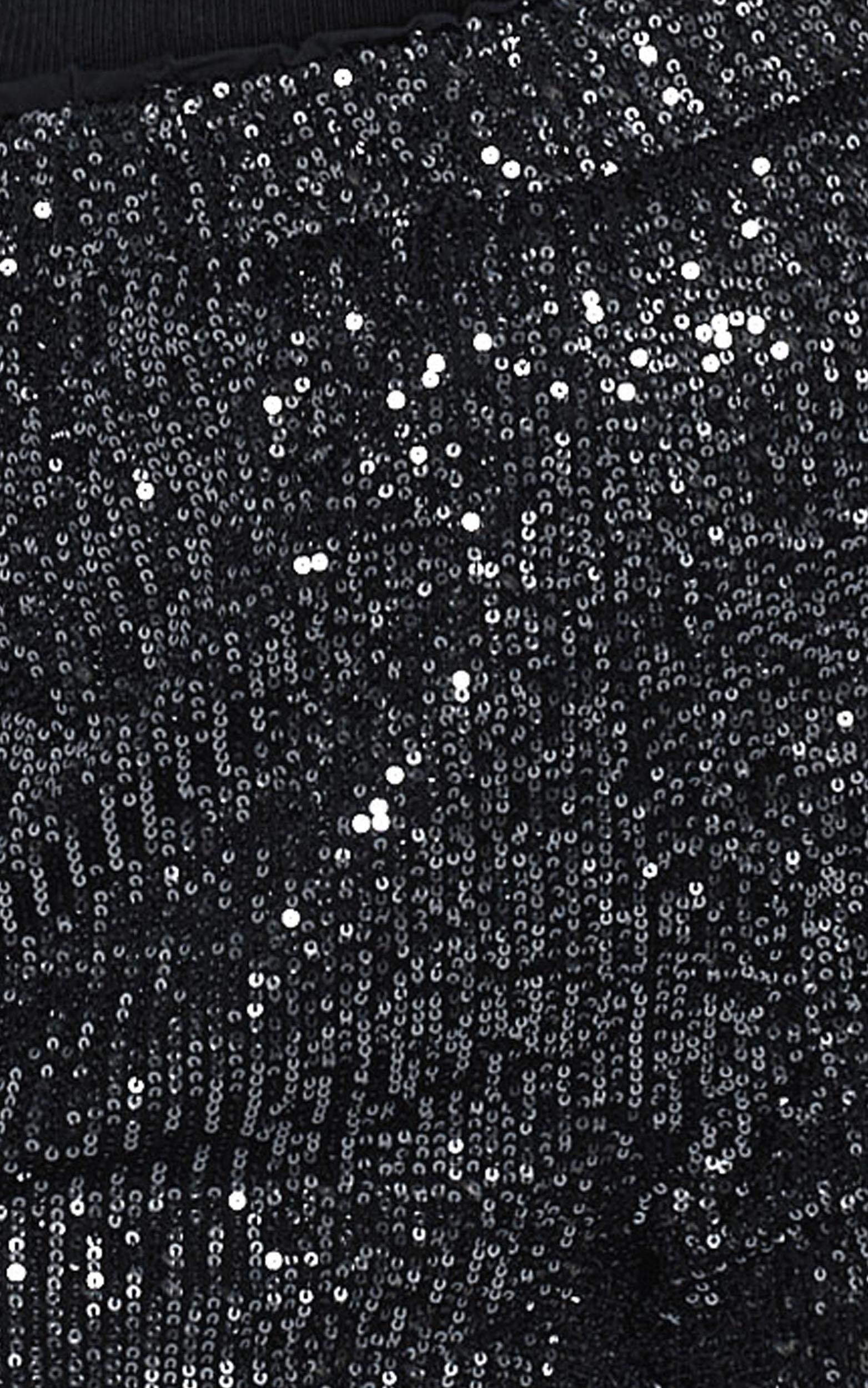 Jacquie Relaxed Shorts - Sequin Shorts in Gunmetal Product Image