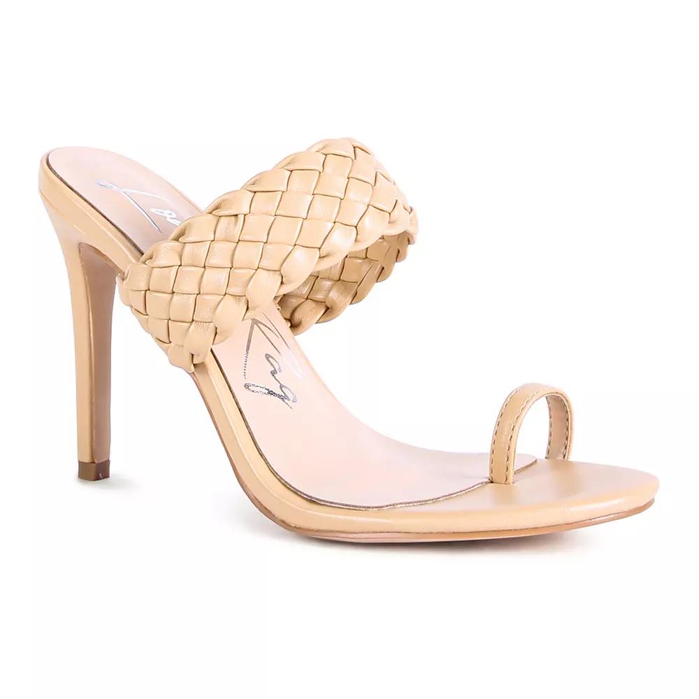 London Rag High Perks Woven Strap Women's Toe Ring Sandals, Size: 6.5, Latte Product Image