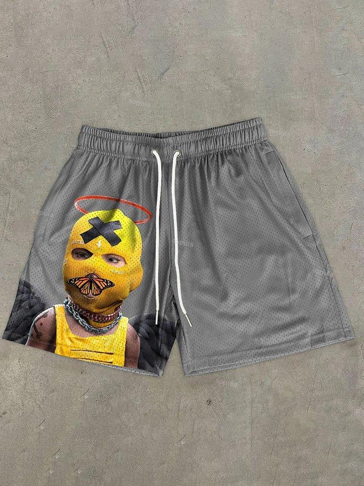 Sopula Casual Statement Print Mesh Street Shorts Product Image