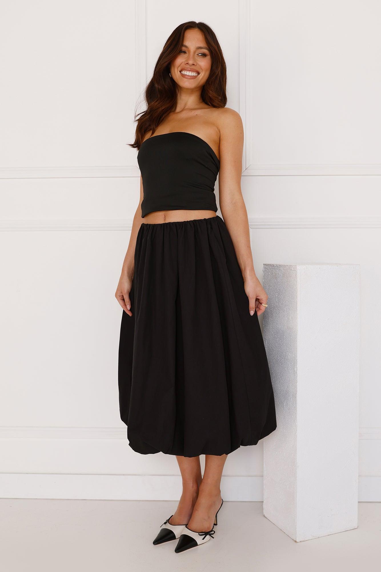 Get The Look Bubble Midi Skirt Black Product Image