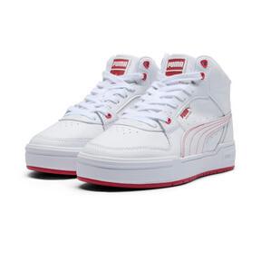 PUMA CA Pro Mid NYC Running Laps Women's Sneakers in White/Club Red/Gum Product Image