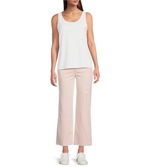 Charlie B. Stretch Twill Mid Rise Wide Leg Cropped Pants Product Image