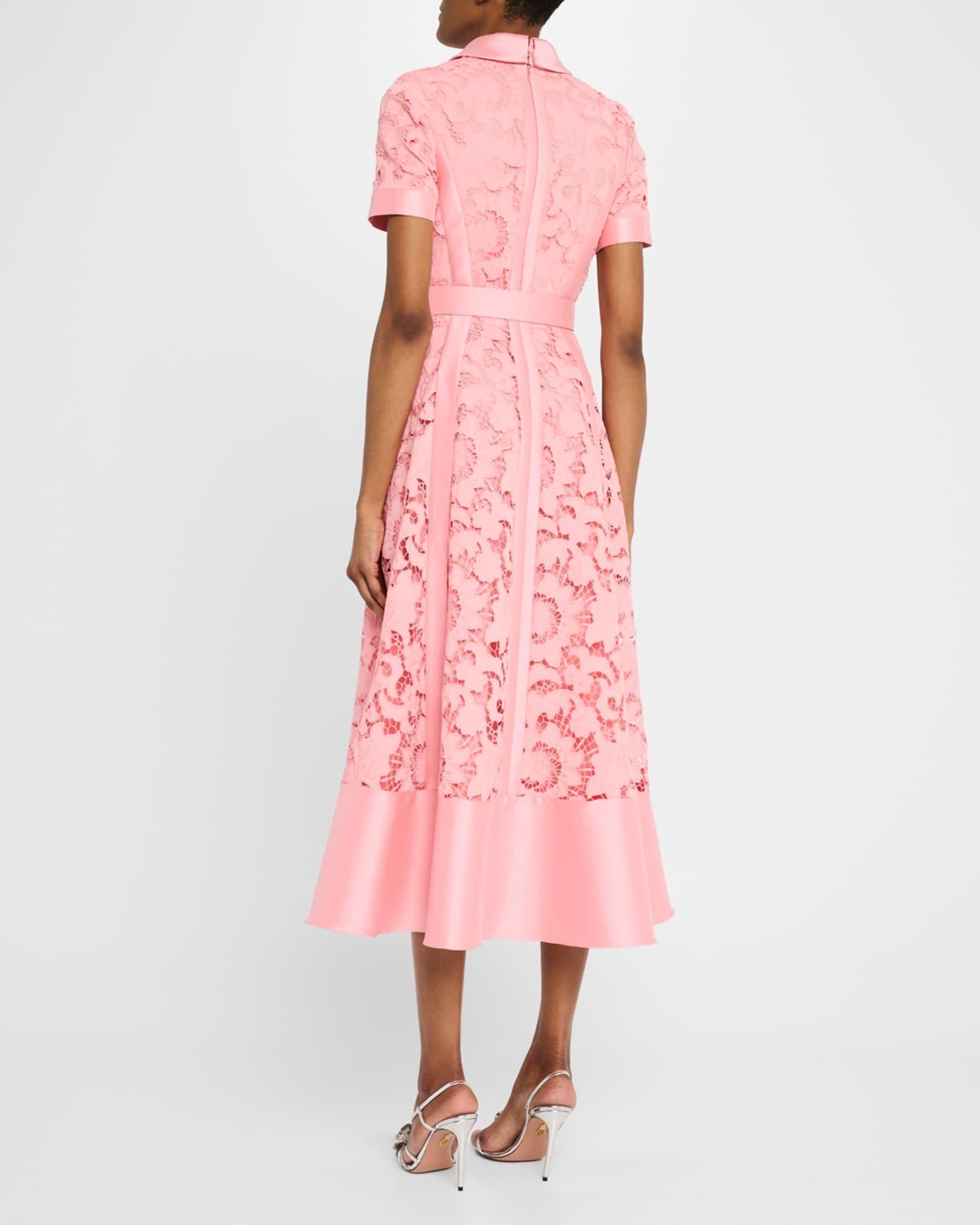 Embroidered Floral Lace Midi Dress Product Image