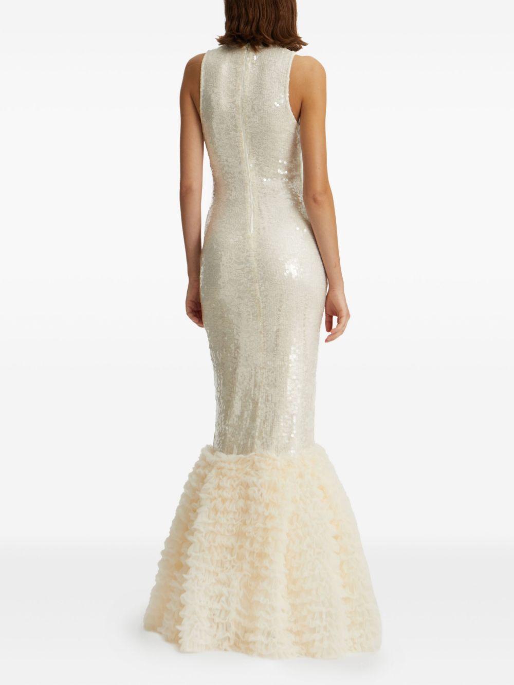 sequin-embellished ruffled gown Product Image