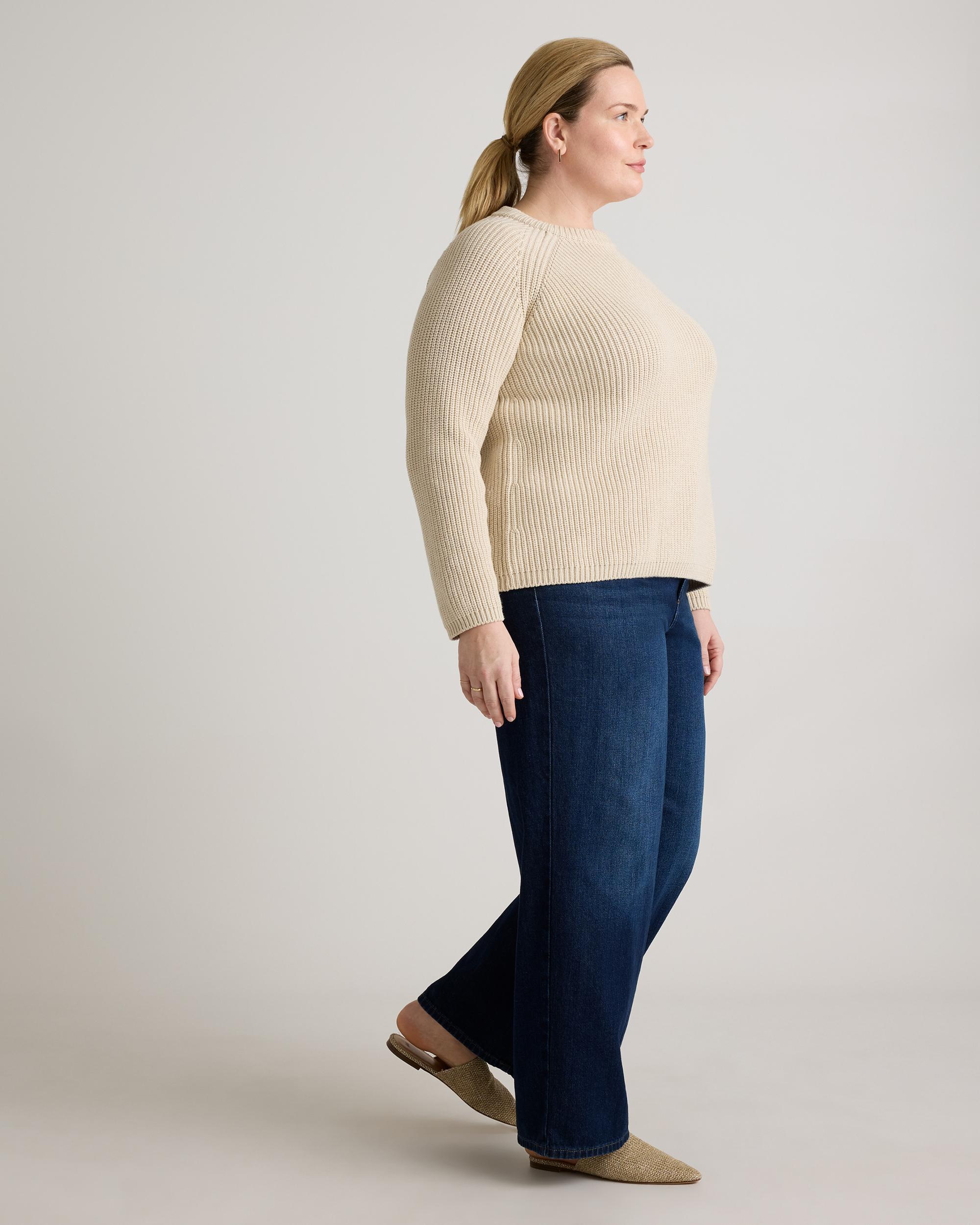 Quince | Women's Fisherman Crew Sweater Organic Cotton Product Image