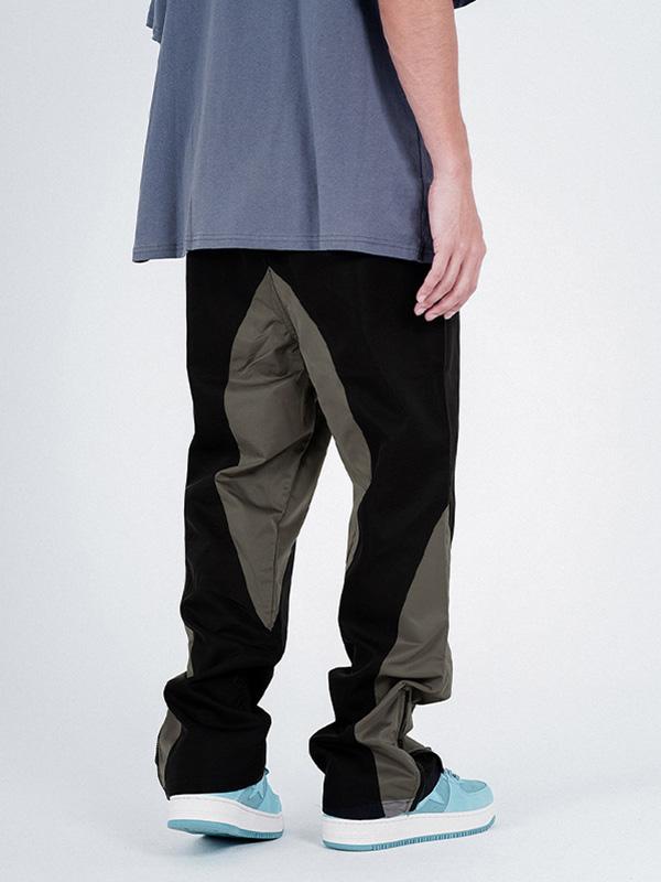 Men's Retro Color Block Casual Jogger Pants Product Image