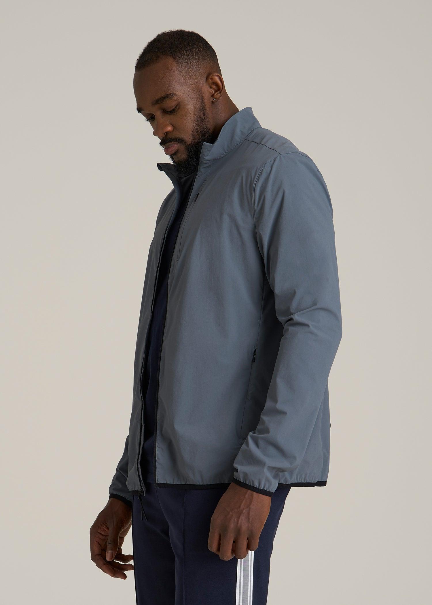 Softshell Jacket for Outdoor Training for Tall Men in Smoky Blue Male Product Image