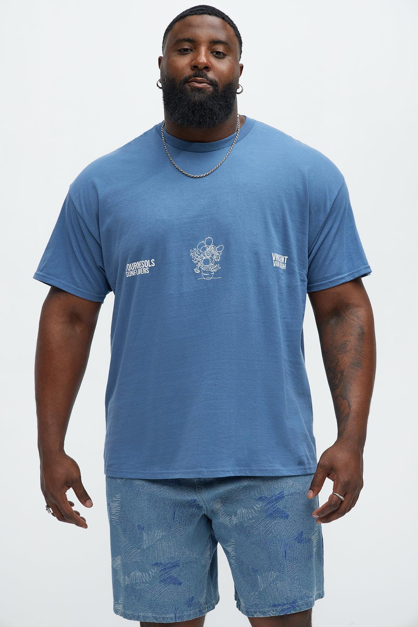 Vincent Van Gogh Flower Pot Short Sleeve Tee - Blue Product Image